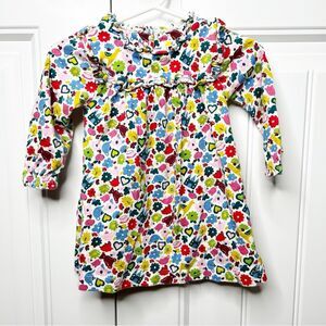 Baby Boden Floral Toy Motif Long Sleeve Dress 3-6 months Baby Girl Colorful